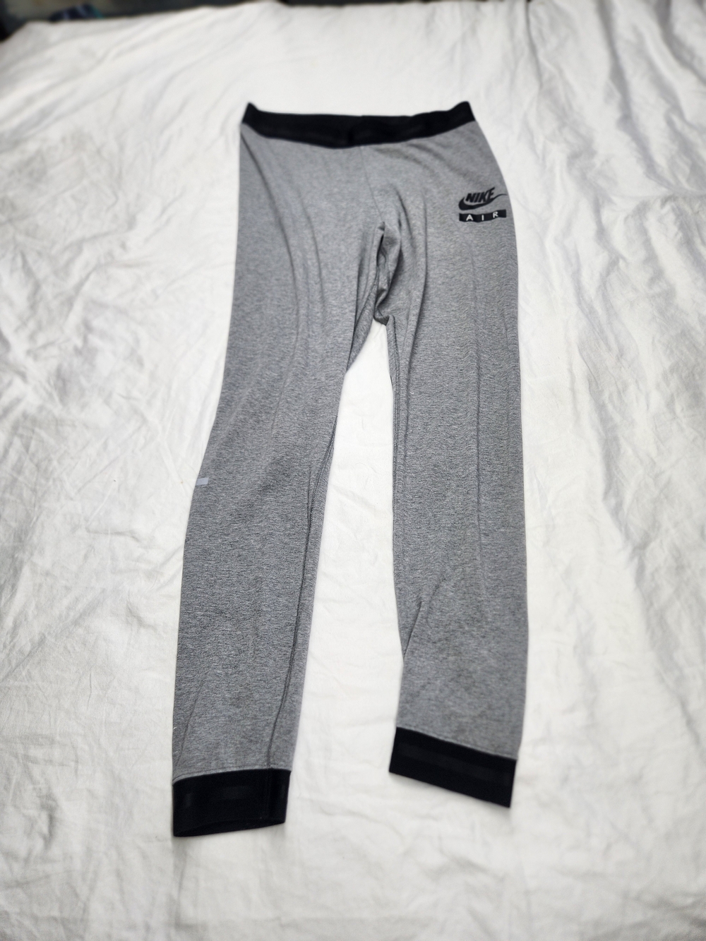 Nike Gray and Black Women's Athletic Leggings